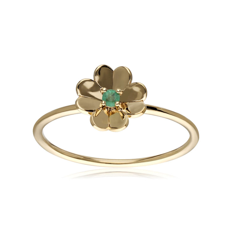 Gardenia Emerald Clover Ring