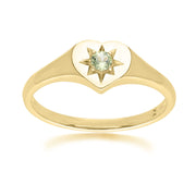 ECFEW™ 'The Liberator' Peridot Heart Ring in 9ct Yellow Gold