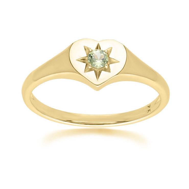 ECFEW™ 'The Liberator' Peridot Heart Ring in 9ct Yellow Gold