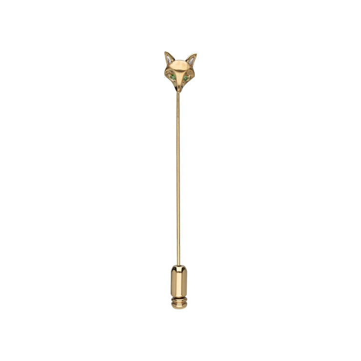 Gardenia Tsavorite Fox Lapel Pin