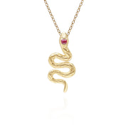 ECFEW™ Ruby Snake Wrap Pendant in 9ct Yellow Gold
