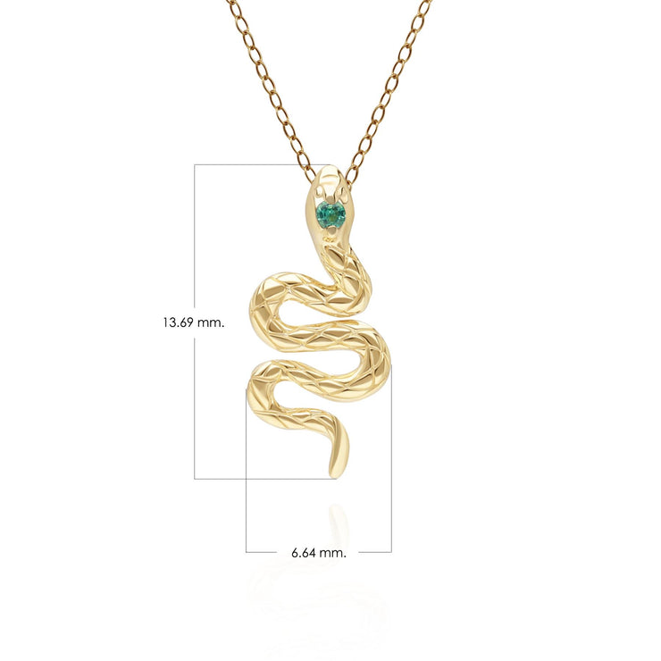 ECFEW™ Emerald Snake Wrap Pendant in 9ct Yellow Gold