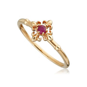 Ruby Fleur De Lis Ring