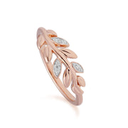 O Leaf Diamond Bracelet & Ring Set in 9ct Rose Gold