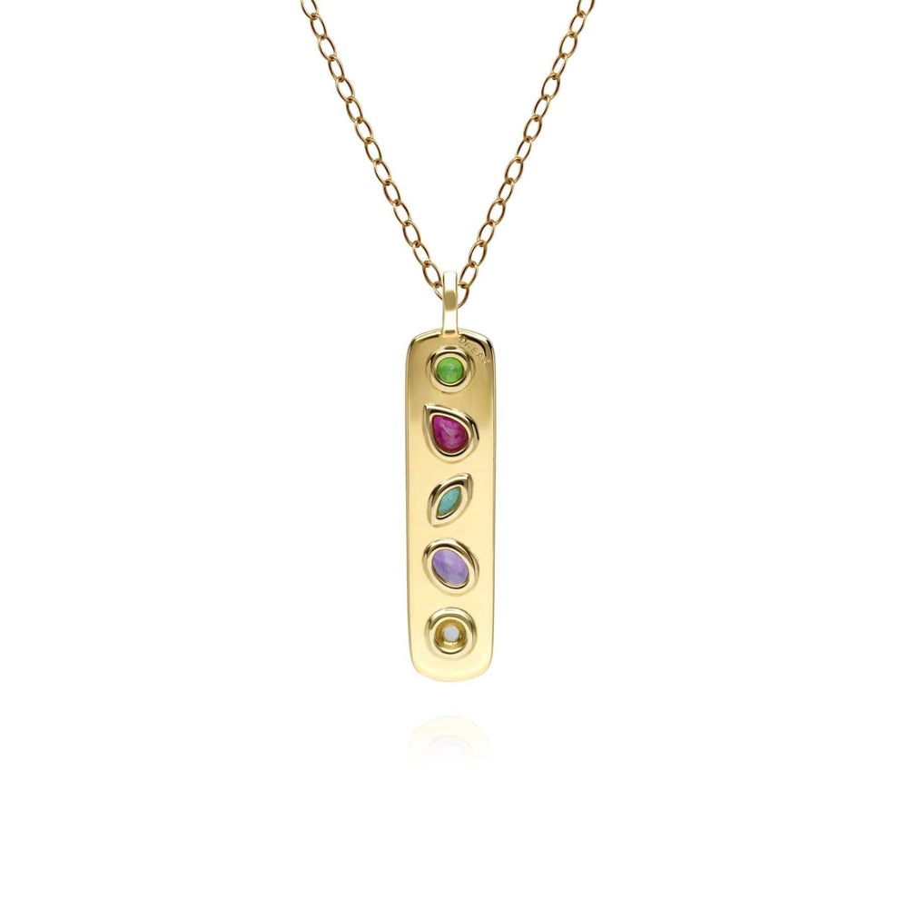 133P3926019 Coded Whispers Brushed Gold 'Dream' Acrostic Gemstone Pendant 2