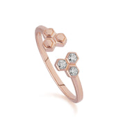Diamond Trilogy Ring & Stud Earring Set in 9ct Rose Gold