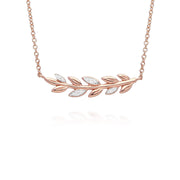 O Leaf Diamond Necklace & Bracelet Set in 9ct Rose Gold