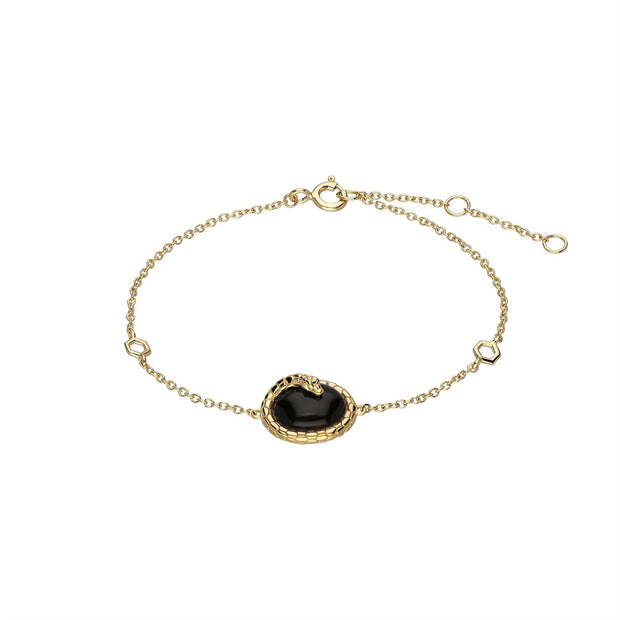 ECFEW™ 'The Ruler' Onyx Winding Snake Bracelet