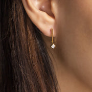 Micro Statement Mismatched Morganite Drop Earrings in 9ct Yellow Gold
