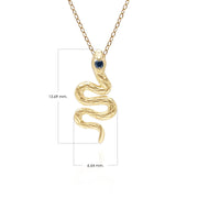 ECFEW™ Sapphire Snake Wrap Pendant in 9ct Yellow Gold