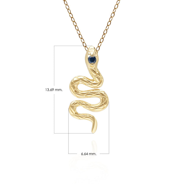 ECFEW™ Sapphire Snake Wrap Pendant in 9ct Yellow Gold