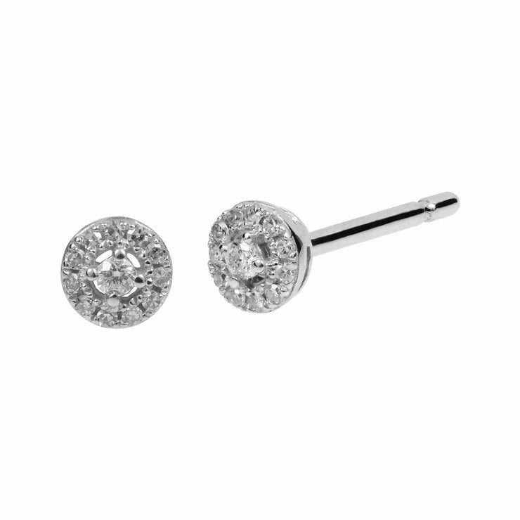 Gemondo Women 9ct White Gold Round Diamond 3.5mm Cluster Stud Earrings Image
