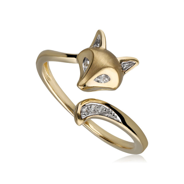 Gardenia White Sapphire Fox Ring