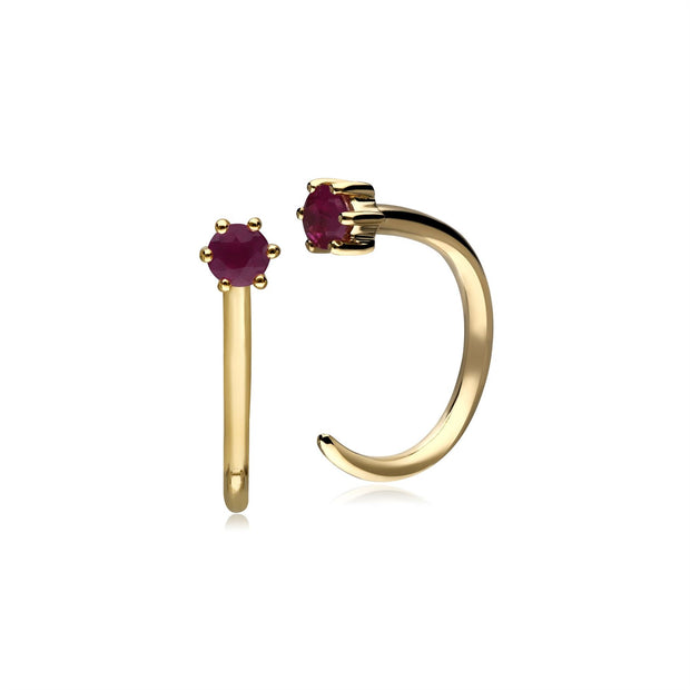 Ruby Pull Through Hoop Earrings