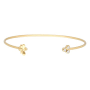 Honeycomb Inspired Diamond Trilogy Bee Bangle in 9ct Yellow Gold