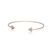 Diamond Trilogy Geometric Open Bangle in 9ct Rose Gold