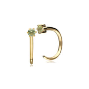 Peridot Pull Through Hoop Earrings in 9ct Yellow Gold