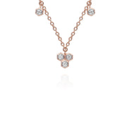 Diamond Trilogy Necklace & Stud Earring Set in 9ct Rose Gold