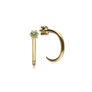 Peridot Pull Through Hoop Earrings in 9ct Yellow Gold