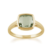 Gemondo 9ct Yellow Gold 2.00ct Square Mint Green Quartz Ring