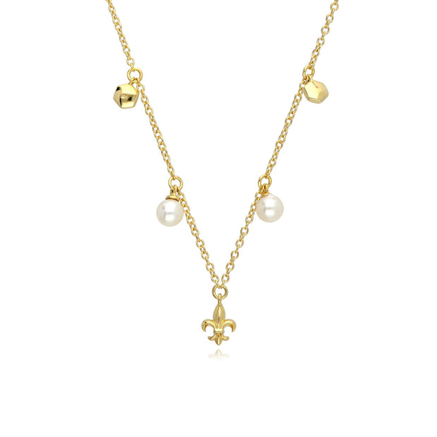 ECFEW™ 'The Liberator' Pearl Fleur De Lis Choker Necklace