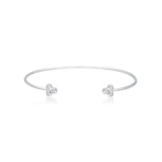 Diamond Trilogy Geometric Bangle in 9ct White Gold