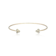 Diamond Trilogy Geometric Bangle in 9ct Yellow Gold