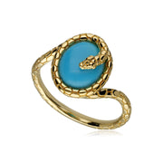 ECFEW™ 'The Ruler' Turquoise Winding Snake Ring