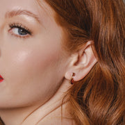 Classic Pear Garnet Drop Earrings in 9ct Yellow Gold