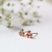 Diamond Trilogy Mismatched Stud Earrings in 9ct Rose Gold